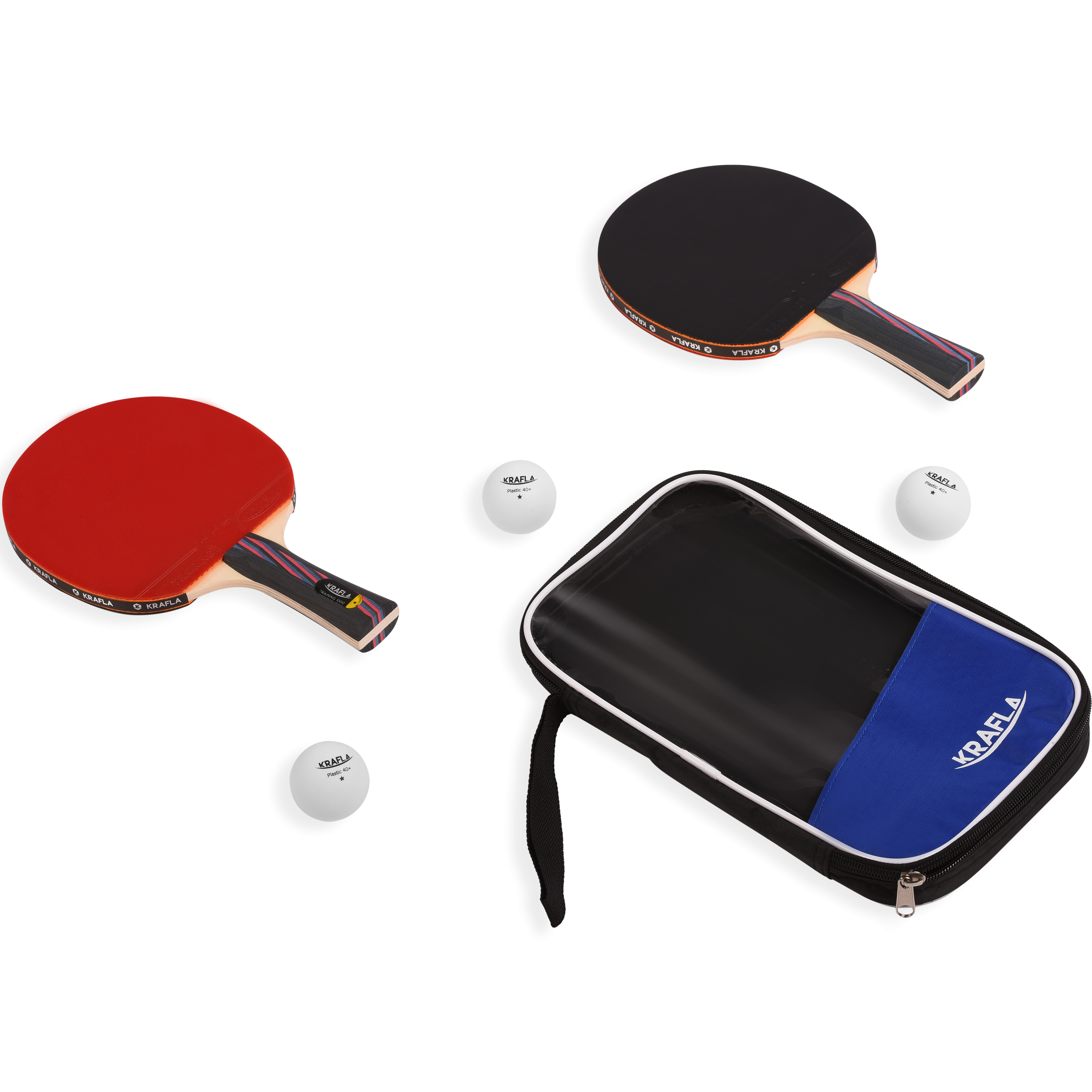 KRAFLA S-T1000 Набор для настольного тенниса (ракетки 2шт., мяч 3шт., чехол) с гарантией